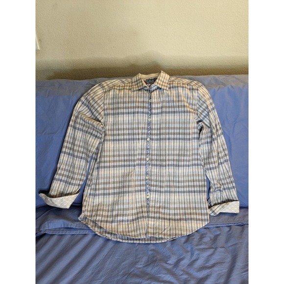 Robert Graham Other - Robert Graham Long Sleeve Shirt M "Knowledge Wisdom Truth" Flip Cuff Blue Stripe